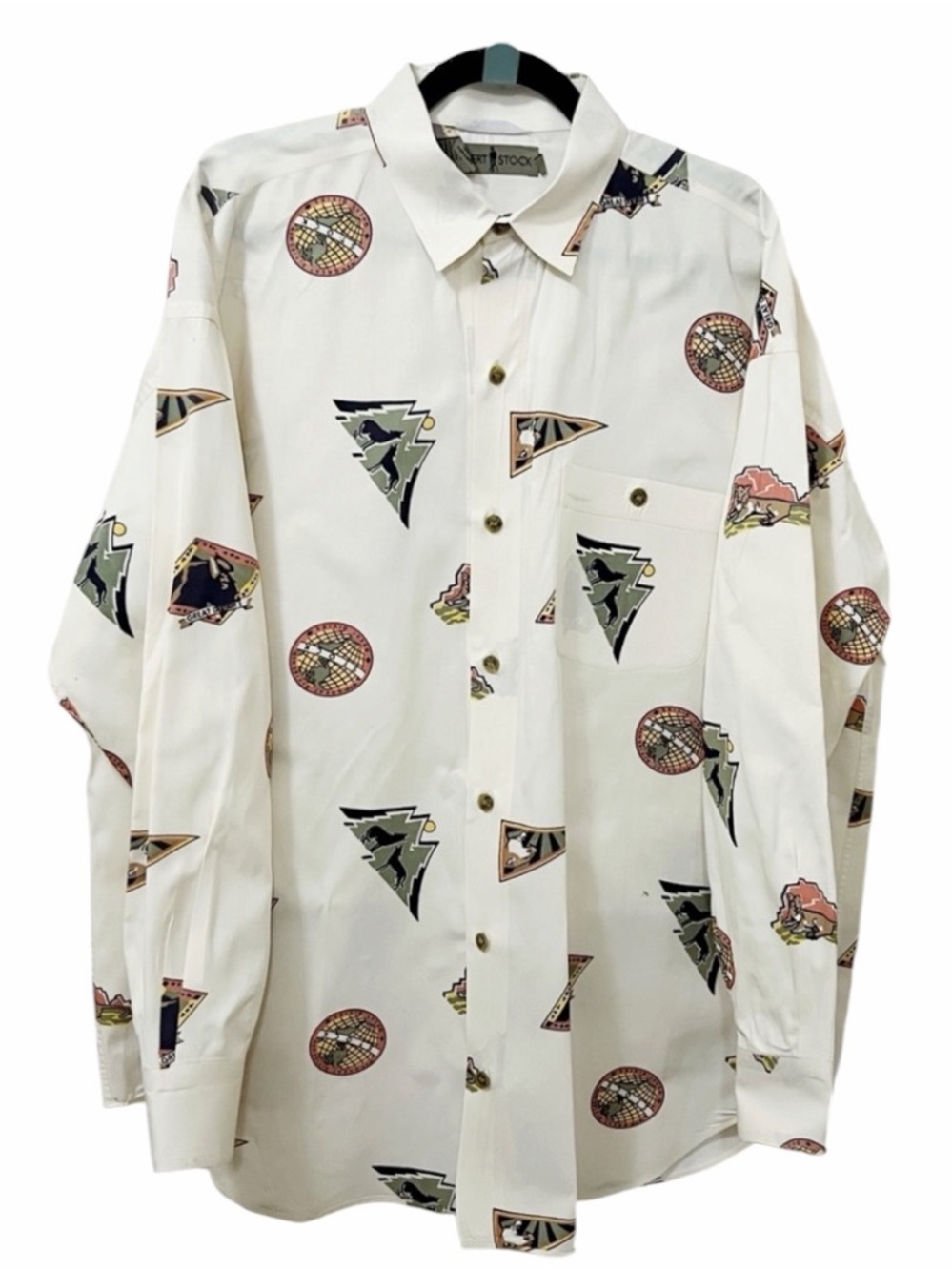 Rare Robert Stock Vintage White Men's Long Sleeve 100% Cotton Shirt